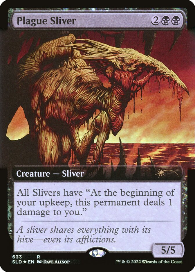Plague Sliver (Extended Art) (Step-and-Compleat Foil) [Secret Lair Drop Promos] | Card Citadel