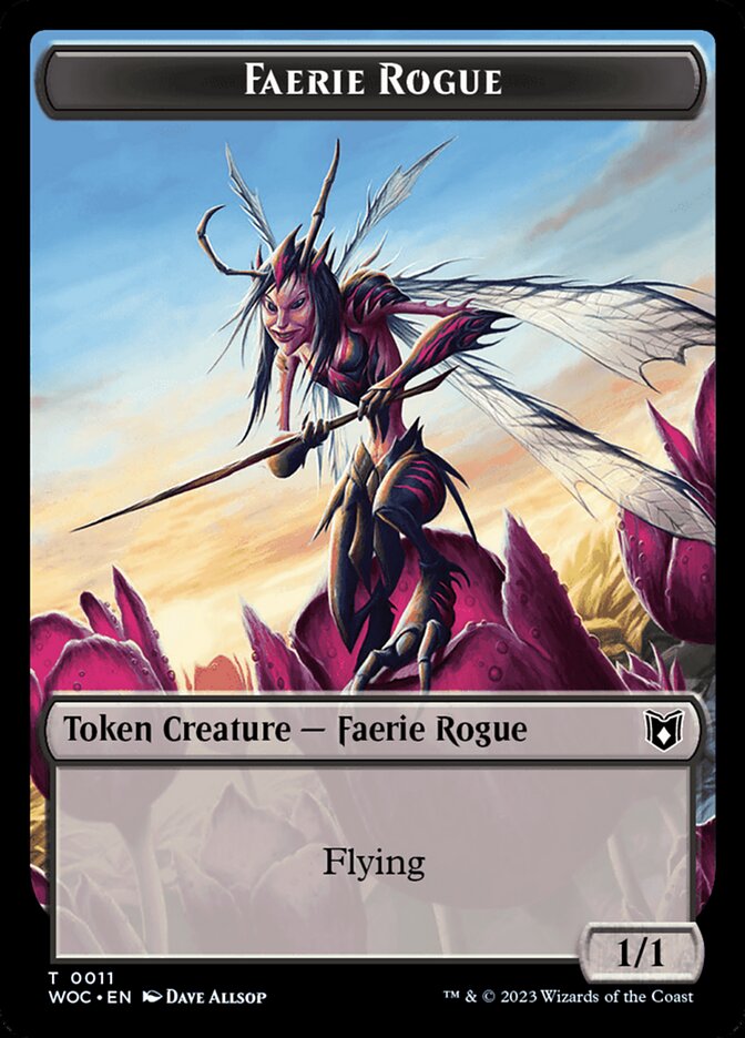 Faerie Rogue // Faerie (0011) Double-Sided Token [Wilds of Eldraine Commander Tokens] | Card Citadel