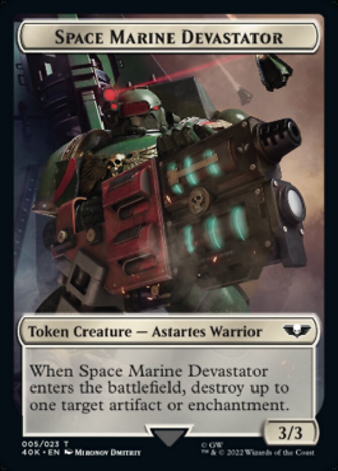 Soldier (002) // Space Marine Devastator Double-sided Token [Universes Beyond: Warhammer 40,000 Tokens] | Card Citadel