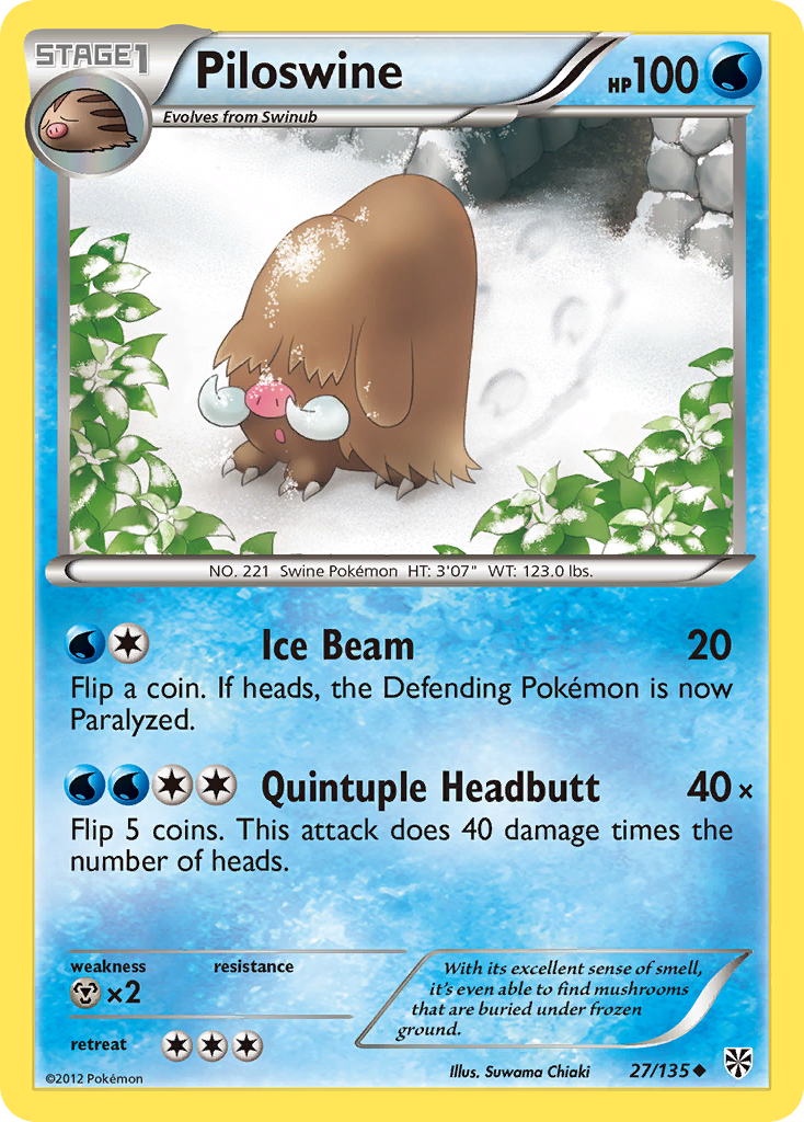 Piloswine (27/135) [Black & White: Plasma Storm] | Card Citadel