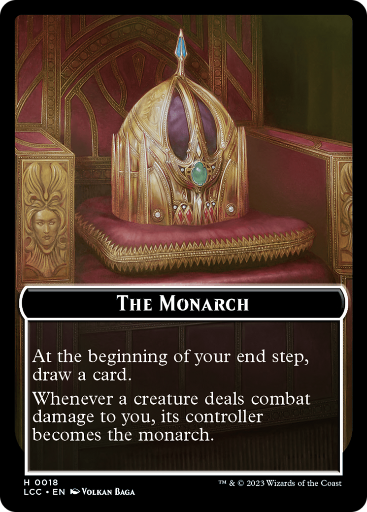 The Monarch // Dinosaur Double-Sided Token [The Lost Caverns of Ixalan Commander Tokens] | Card Citadel
