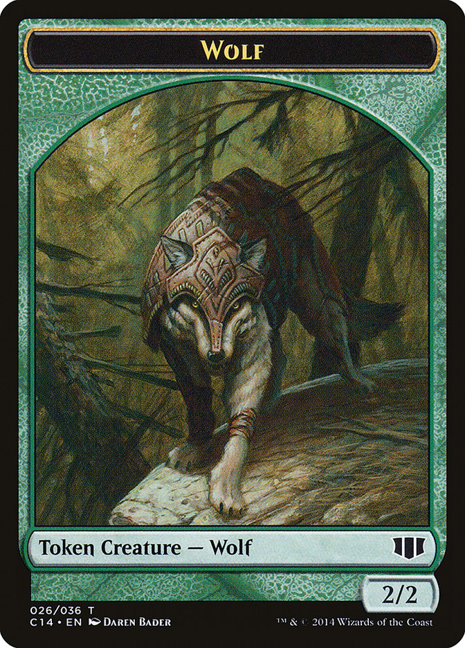 Treefolk // Wolf Double-sided Token [Commander 2014 Tokens] | Card Citadel