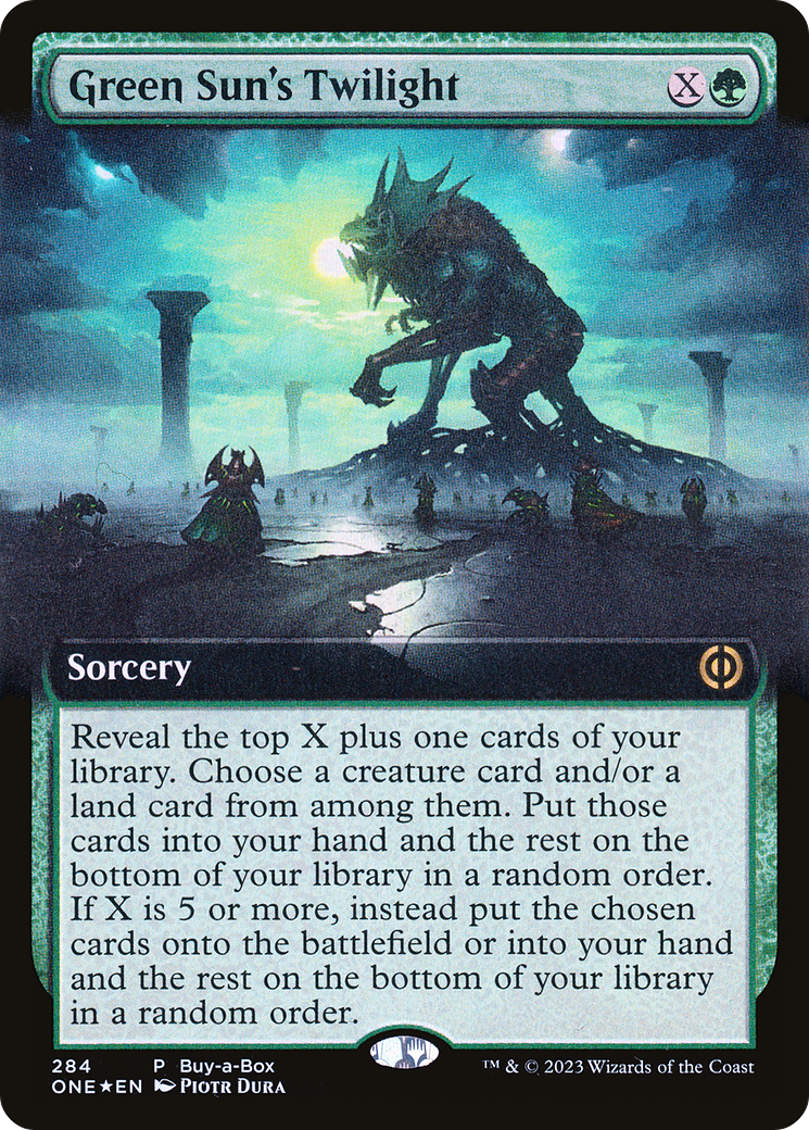 Green Sun's Twilight (Buy-A-Box) (Extended Art) [Phyrexia: All Will Be One] | Card Citadel