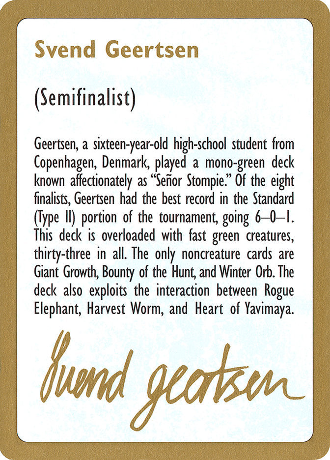 Svend Geertsen Bio [World Championship Decks 1997] | Card Citadel