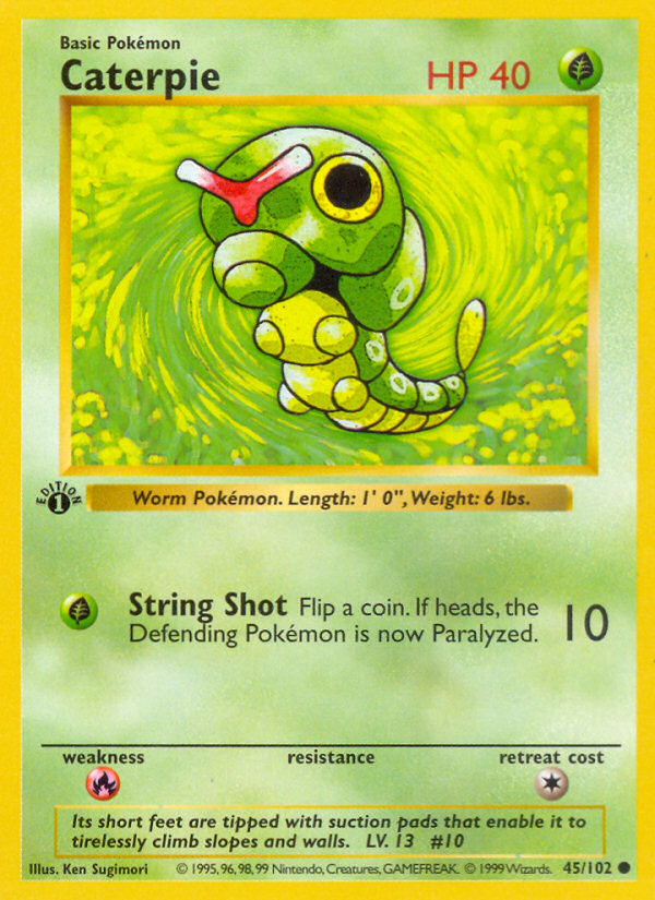 Caterpie (45/102) (Shadowless) [Base Set 1st Edition] | Card Citadel