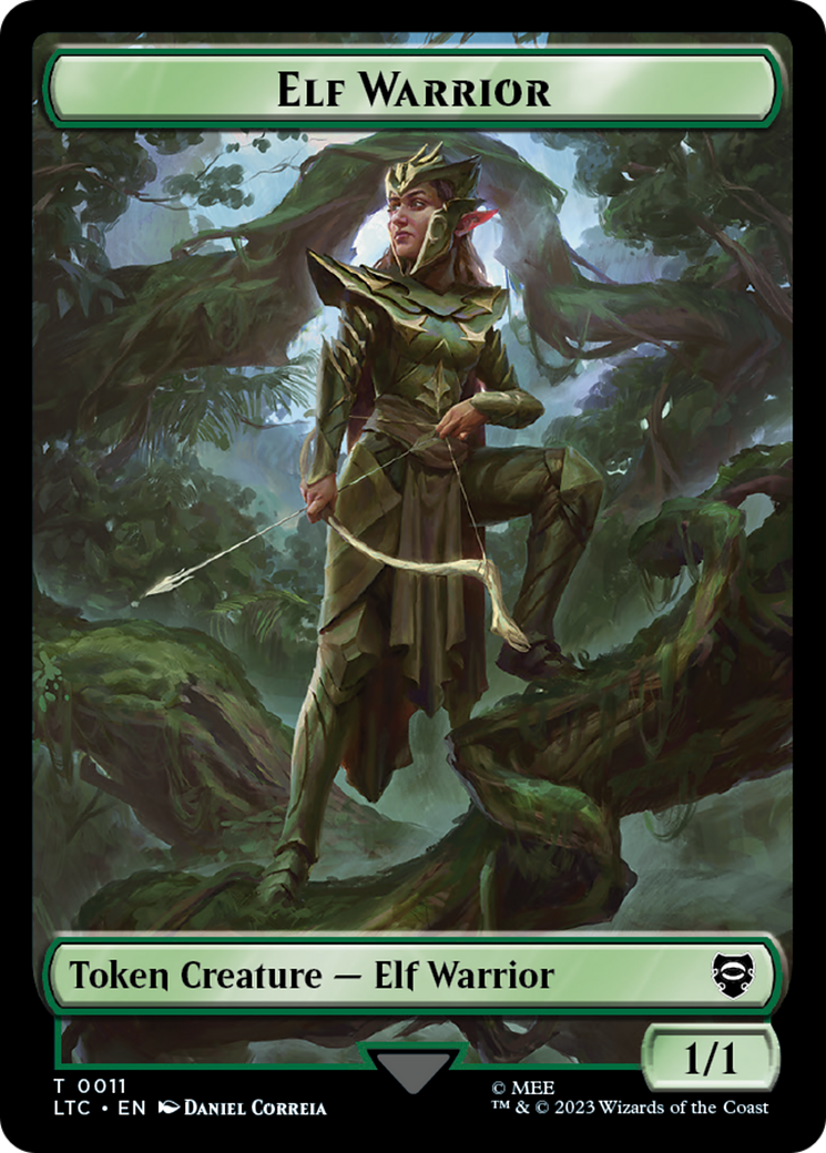 Elf Warrior // Bird Double Sided Token [The Lord of the Rings: Tales of Middle-Earth Commander Tokens] | Card Citadel