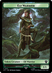 Elf Warrior // Treasure Double Sided Token [The Lord of the Rings: Tales of Middle-Earth Commander Tokens] | Card Citadel