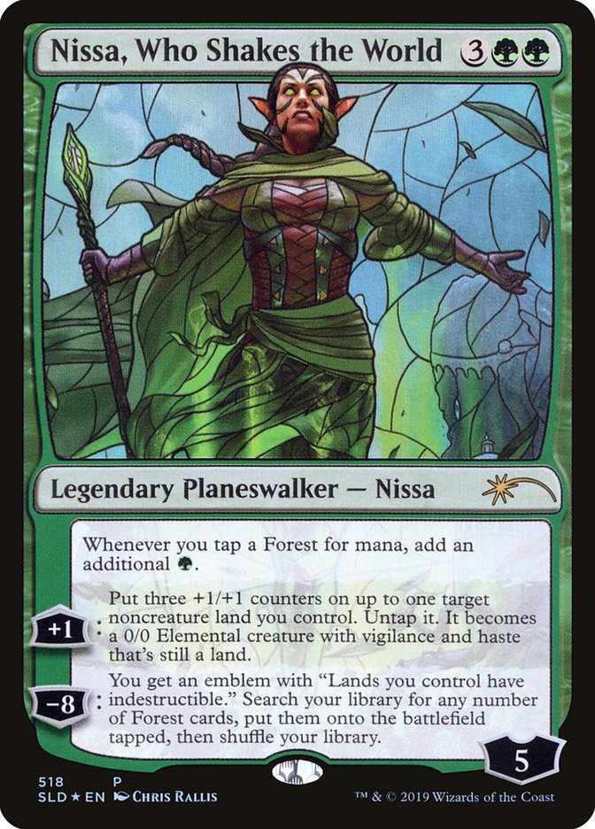 Nissa, Who Shakes the World (Stained Glass) [Secret Lair Drop Promos] | Card Citadel