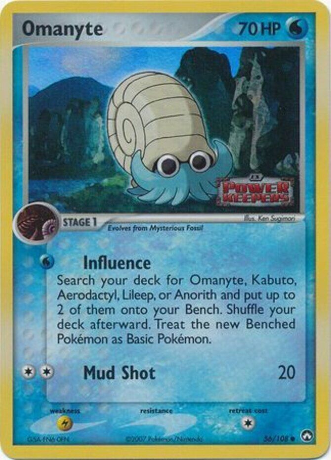 Omanyte (56/108) (Stamped) [EX: Power Keepers] | Card Citadel