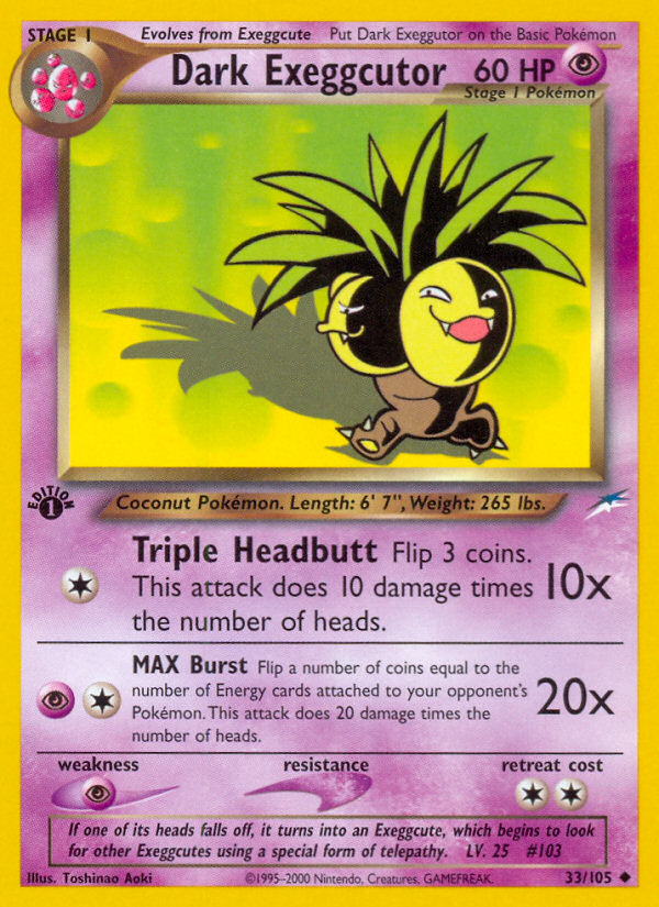 Dark Exeggutor (33/105) [Neo Destiny 1st Edition] | Card Citadel