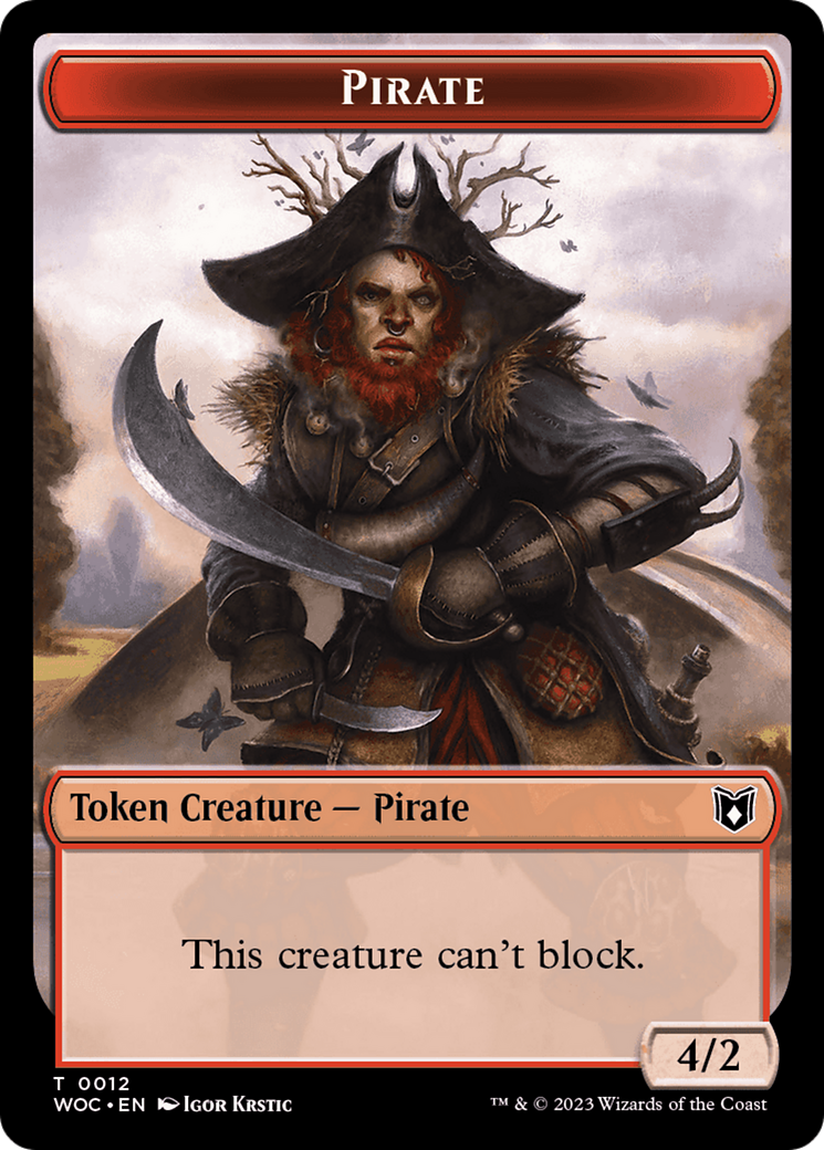 Pirate // Human Double-Sided Token [Wilds of Eldraine Commander Tokens] | Card Citadel