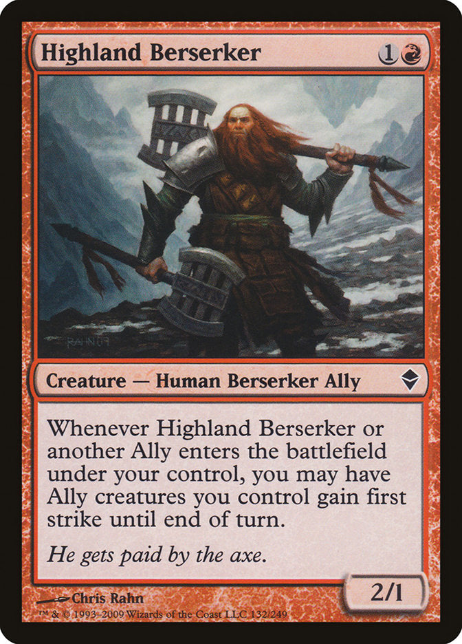 Highland Berserker [Zendikar] | Card Citadel