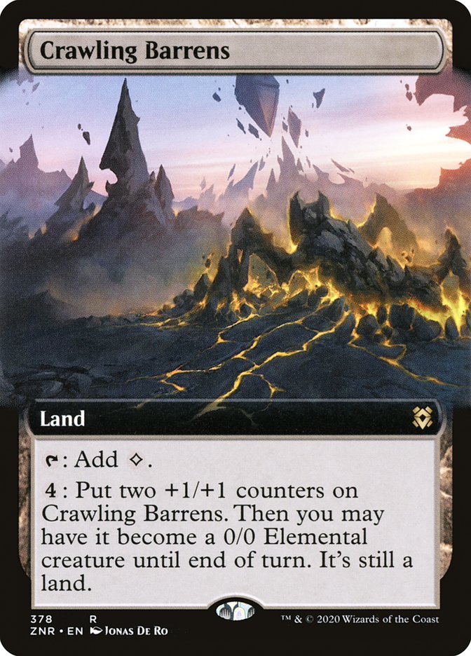 Crawling Barrens (Extended Art) [Zendikar Rising] | Card Citadel