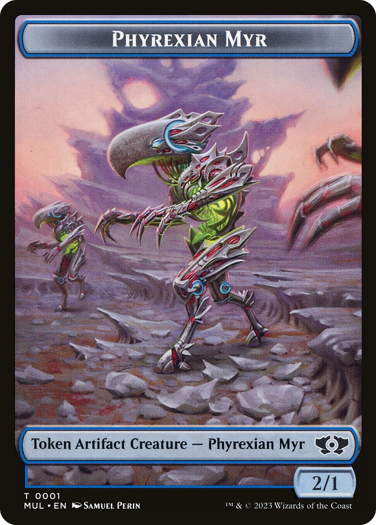 Phyrexian Myr // Dinosaur Double-Sided Token [March of the Machine Tokens] | Card Citadel