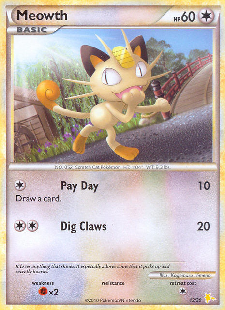 Meowth (12/30) [HeartGold & SoulSilver: Trainer Kit - Raichu] | Card Citadel