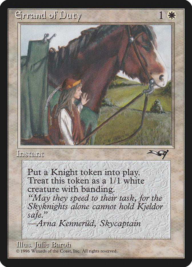 Errand of Duty (Horse) [Alliances] | Card Citadel