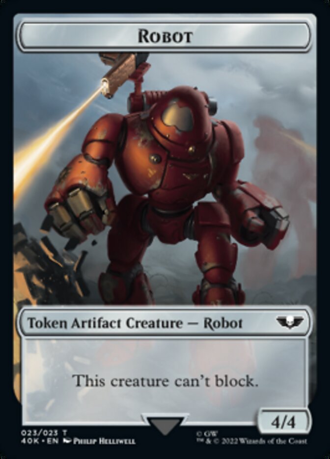 Astartes Warrior // Robot Double-sided Token (Surge Foil) [Universes Beyond: Warhammer 40,000 Tokens] | Card Citadel