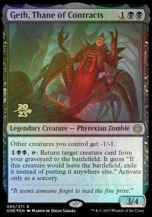 Geth, Thane of Contracts [Phyrexia: All Will Be One Prerelease Promos] | Card Citadel