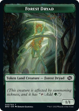 Powerstone // Forest Dryad Double-Sided Token [The Brothers' War Tokens] | Card Citadel