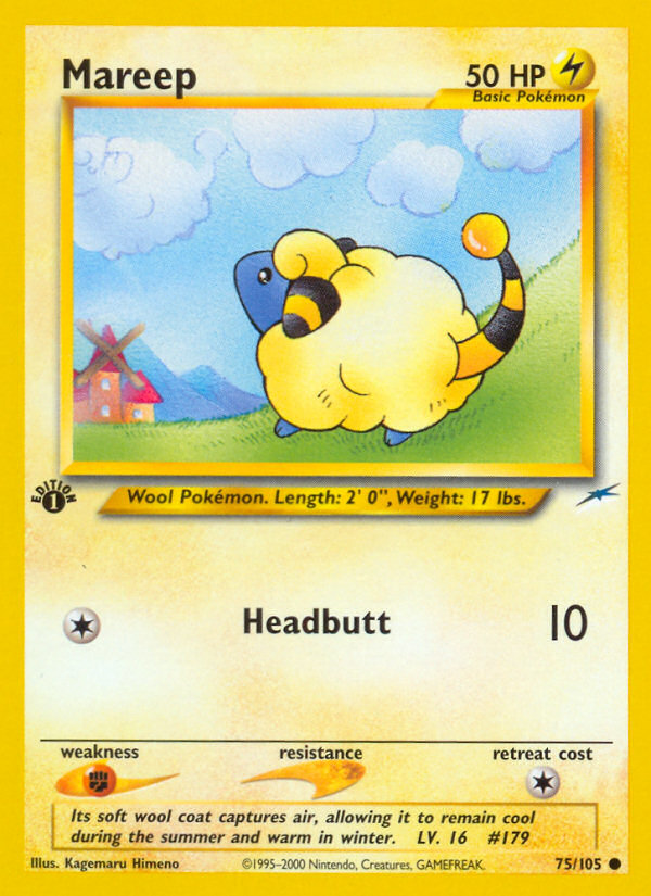 Mareep (75/105) [Neo Destiny 1st Edition] | Card Citadel