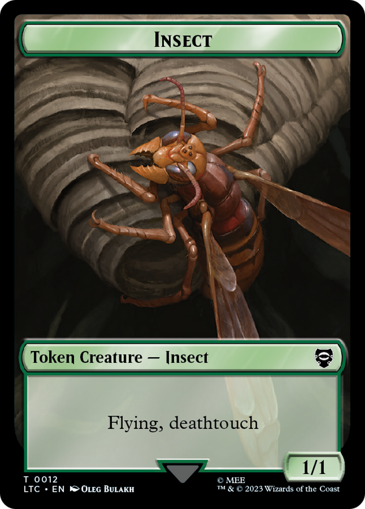 Elf Warrior // Insect Double Sided Token [The Lord of the Rings: Tales of Middle-Earth Commander Tokens] | Card Citadel