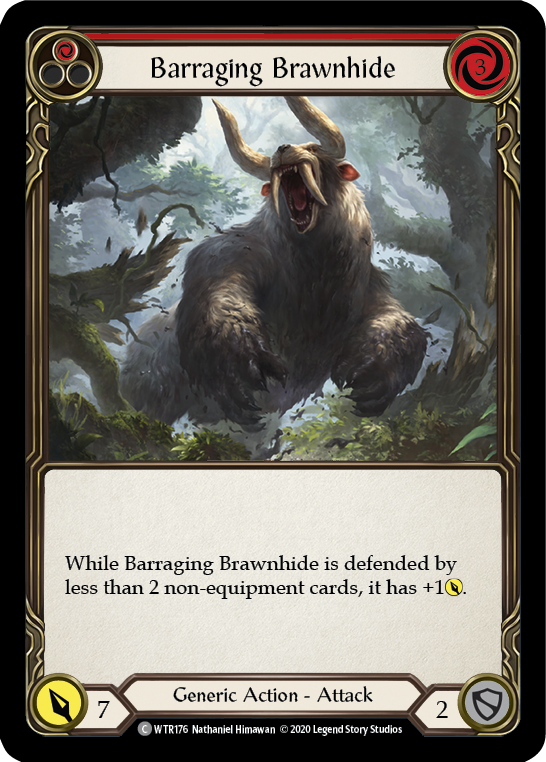 Barraging Brawnhide (Red) [U-WTR176] (Welcome to Rathe Unlimited)  Unlimited Rainbow Foil | Card Citadel