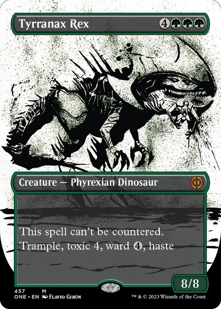 Tyrranax Rex (Borderless Ichor Step-and-Compleat Foil) [Phyrexia: All Will Be One] | Card Citadel