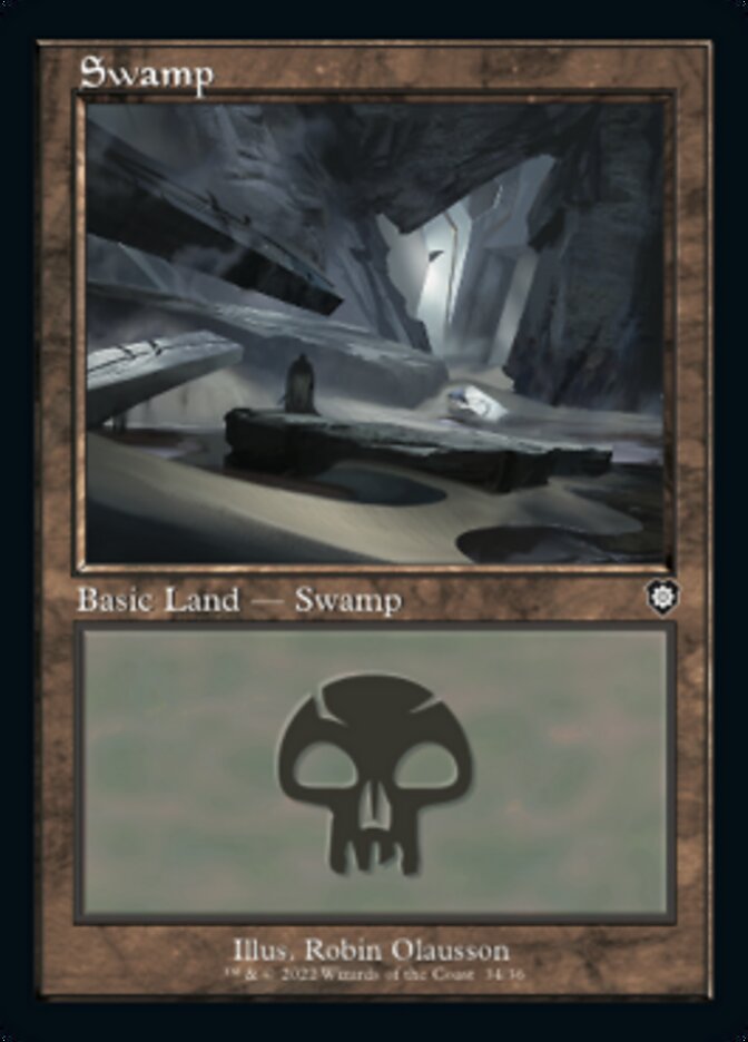 Swamp (034) (Retro) [The Brothers' War Commander] | Card Citadel