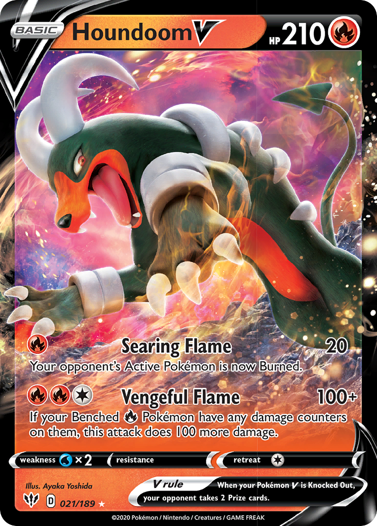 Houndoom V (021/189) [Sword & Shield: Darkness Ablaze] | Card Citadel