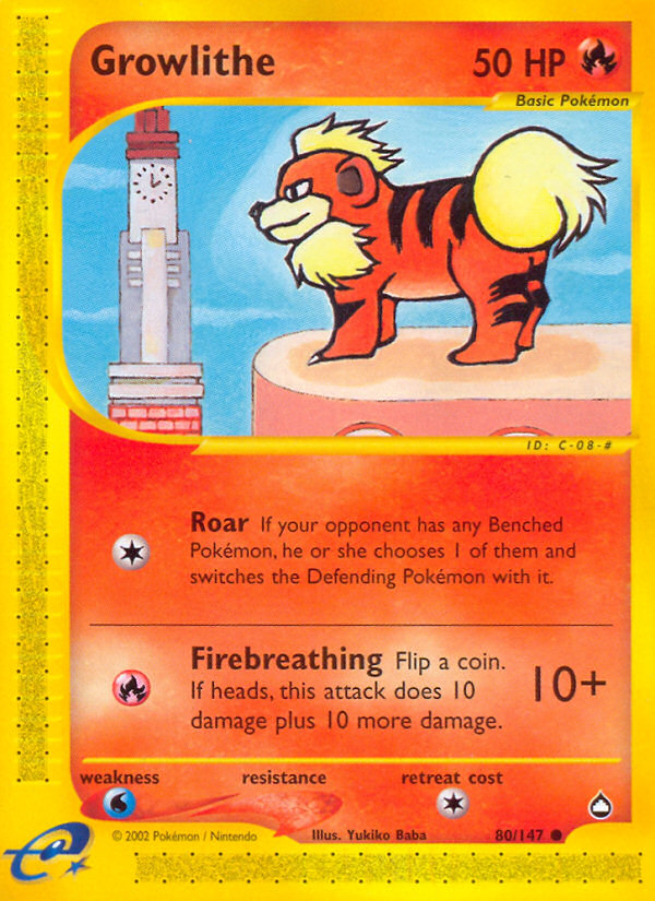 Growlithe (80/147) [Aquapolis] | Card Citadel