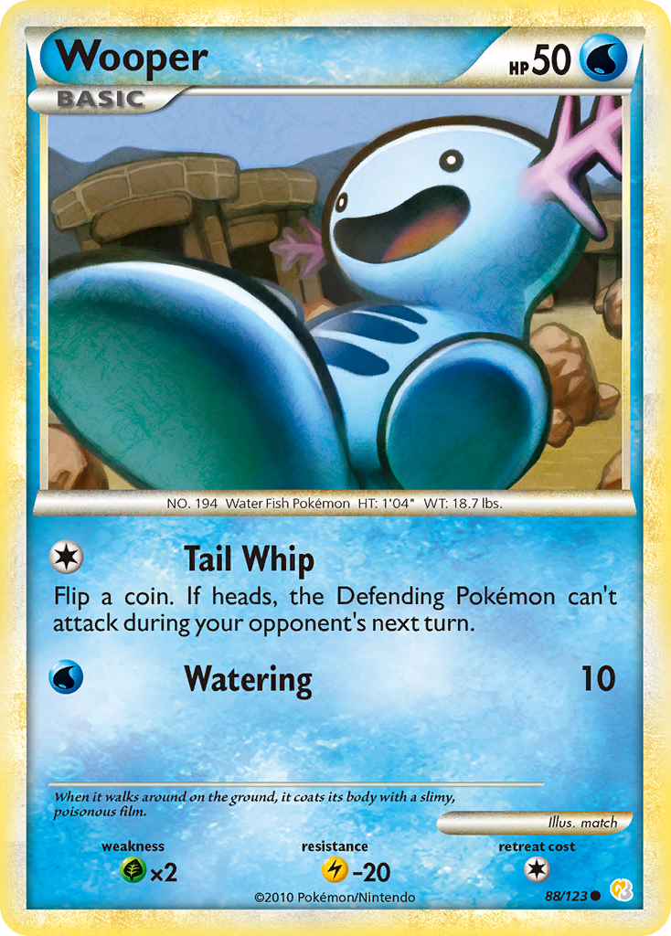 Wooper (88/123) [HeartGold & SoulSilver: Base Set] | Card Citadel