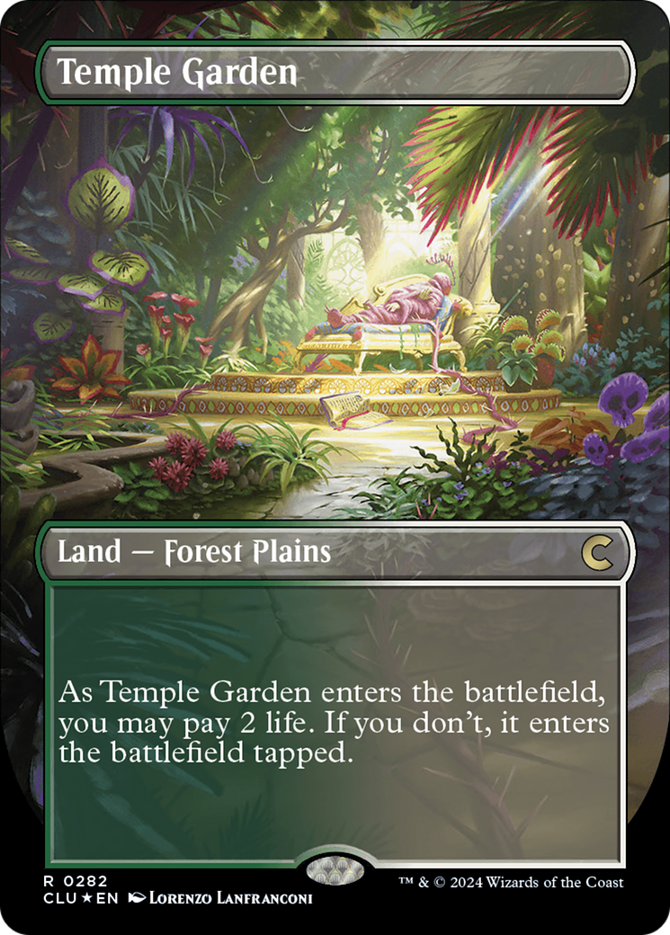 Temple Garden (Borderless) [Ravnica: Clue Edition] | Card Citadel