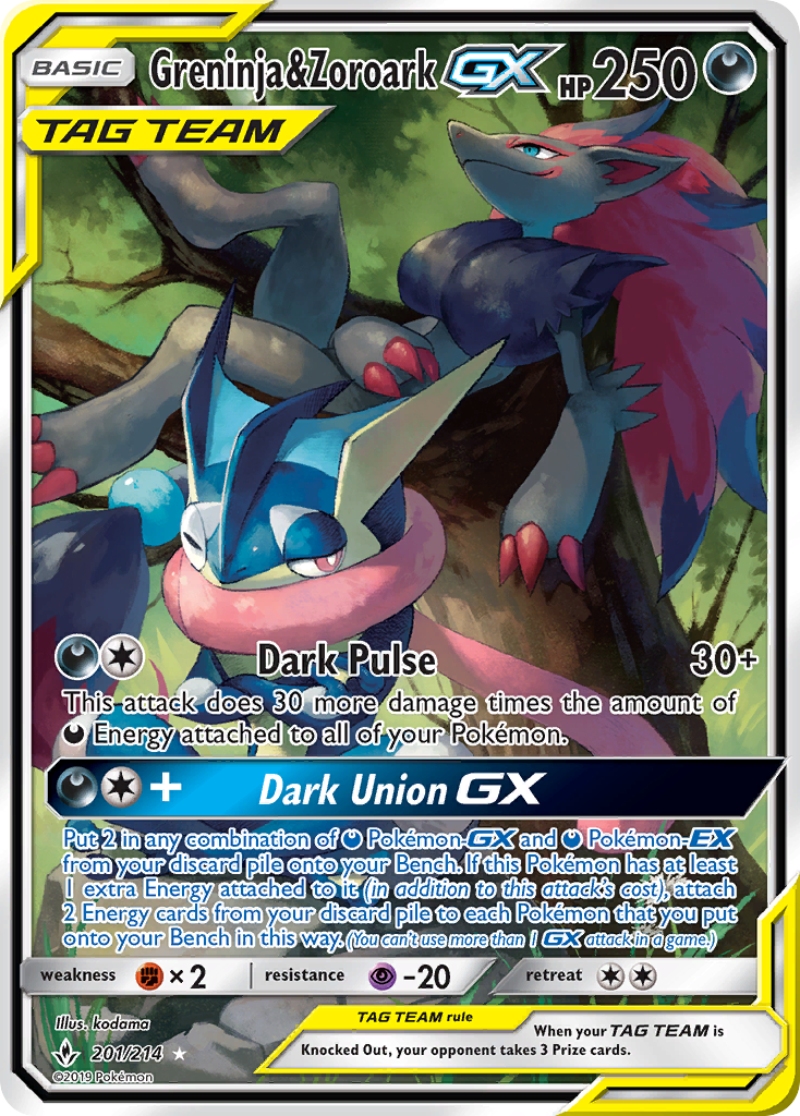 Greninja & Zoroark GX (201/214) [Sun & Moon: Unbroken Bonds] | Card Citadel