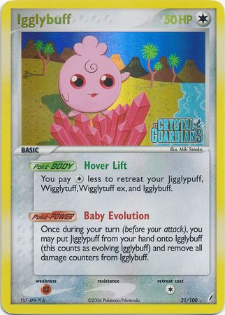 Igglybuff (21/100) (Stamped) [EX: Crystal Guardians] | Card Citadel