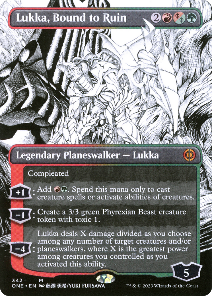 Lukka, Bound to Ruin (Borderless Manga) [Phyrexia: All Will Be One] | Card Citadel