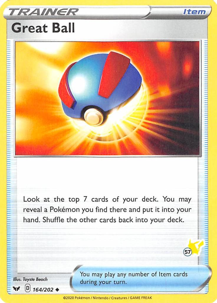 Great Ball (164/202) (Pikachu Stamp #57) [Battle Academy 2022] | Card Citadel