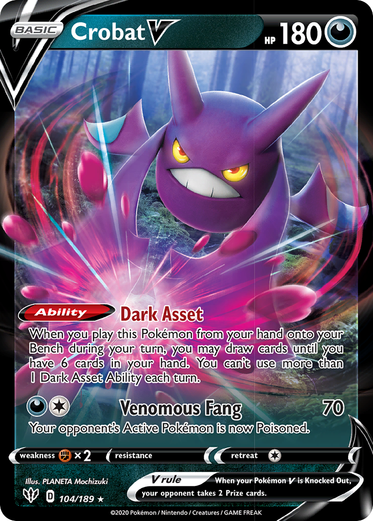 Crobat V (104/189) [Sword & Shield: Darkness Ablaze] | Card Citadel