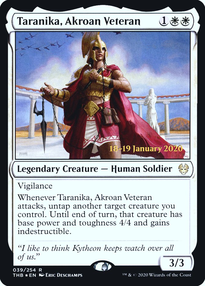 Taranika, Akroan Veteran [Theros Beyond Death Prerelease Promos] | Card Citadel