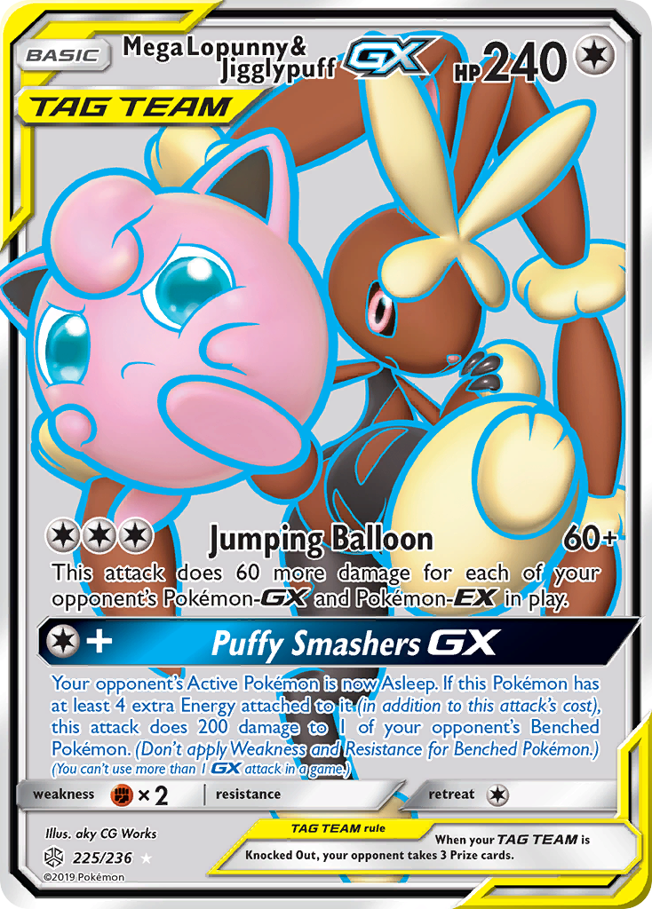 Mega Lopunny & Jigglypuff GX (225/236) [Sun & Moon: Cosmic Eclipse] | Card Citadel