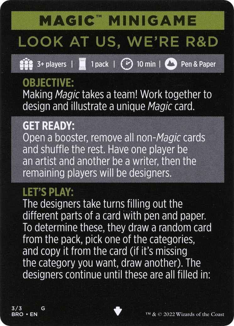 Look at Us, We're R&D (Magic Minigame) [The Brothers' War Minigame] | Card Citadel