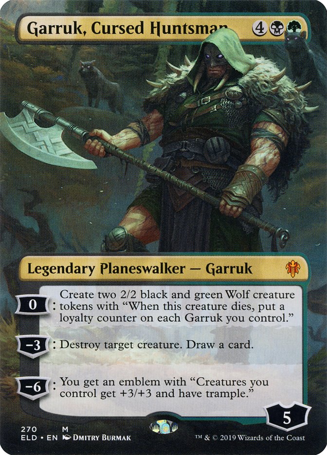 Garruk, Cursed Huntsman (Borderless) [Throne of Eldraine] | Card Citadel