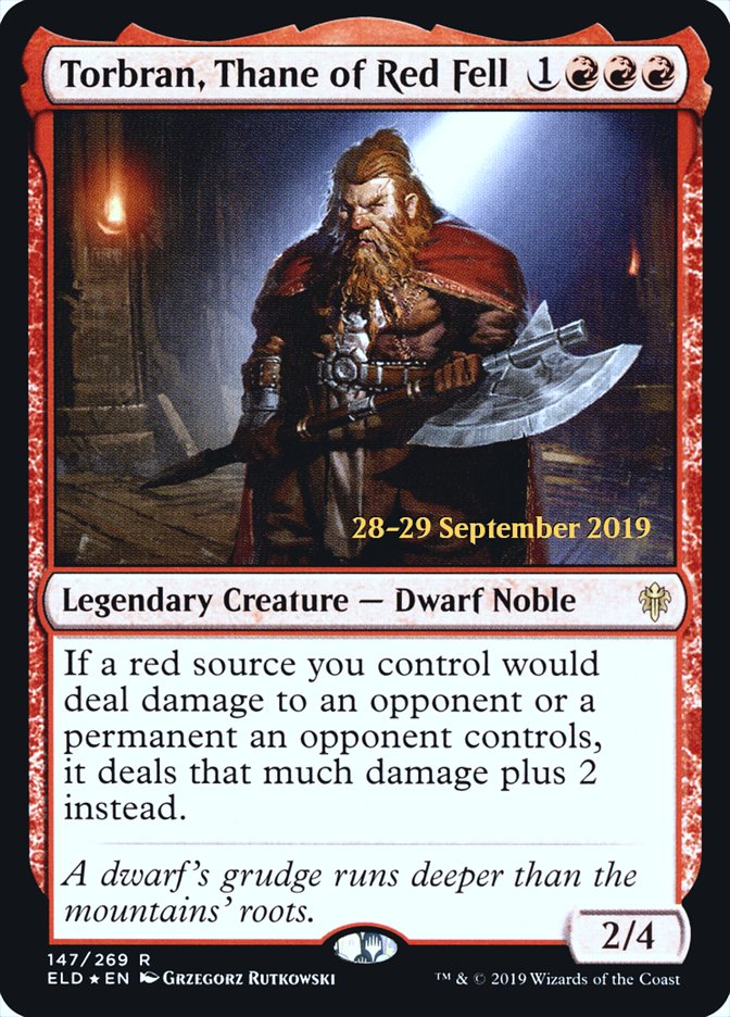 Torbran, Thane of Red Fell  [Throne of Eldraine Prerelease Promos] | Card Citadel