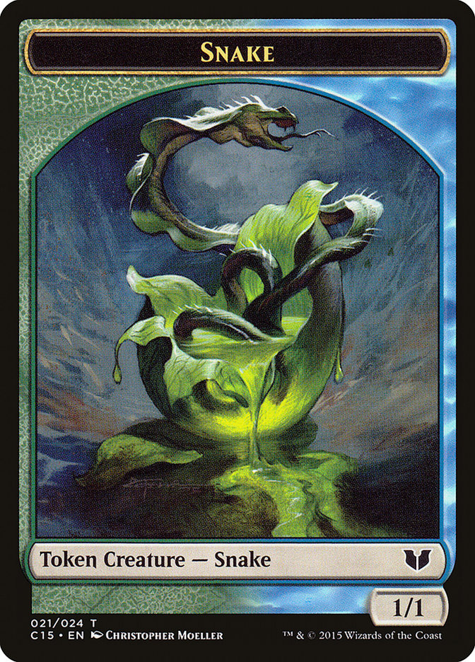 Snake (021) // Saproling Double-Sided Token [Commander 2015 Tokens] | Card Citadel