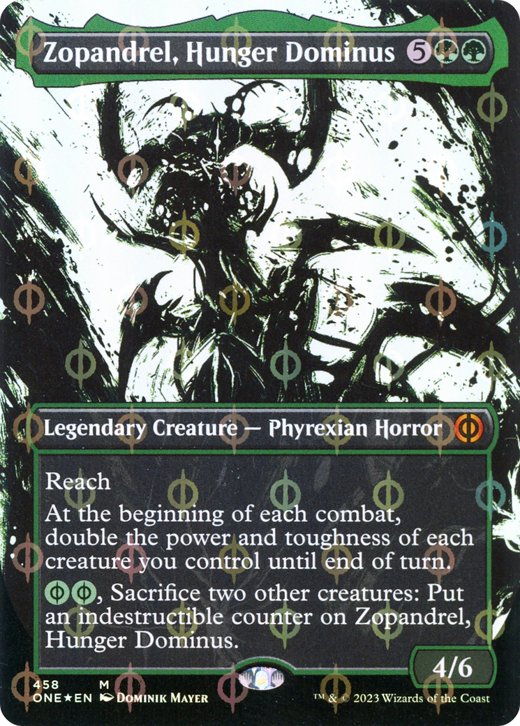 Zopandrel, Hunger Dominus (Borderless Ichor Step-and-Compleat Foil) [Phyrexia: All Will Be One] | Card Citadel