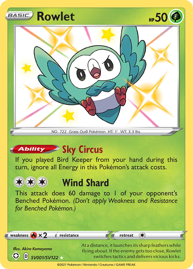 Rowlet (SV001/SV122) [Sword & Shield: Shining Fates] | Card Citadel