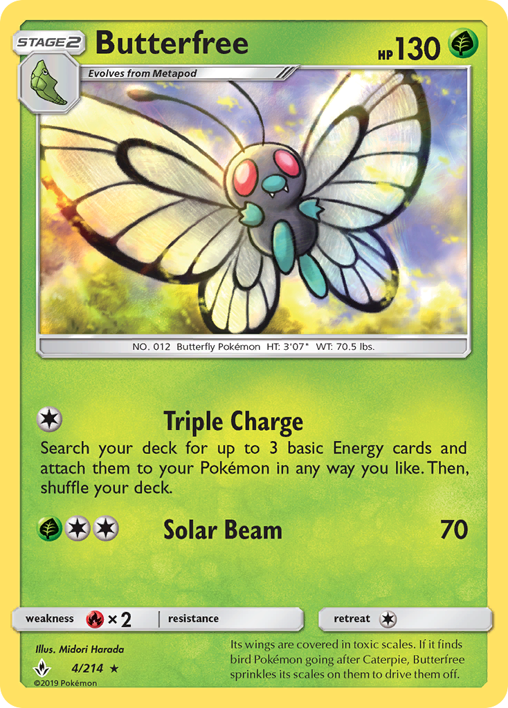 Butterfree (4/214) [Sun & Moon: Unbroken Bonds] | Card Citadel