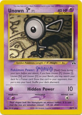 Unown [F] (48/75) [Neo Discovery Unlimited] | Card Citadel