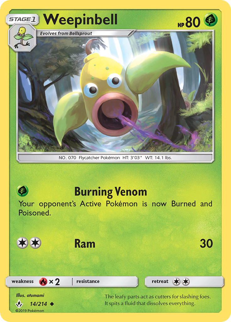 Weepinbell (14/214) [Sun & Moon: Unbroken Bonds] | Card Citadel
