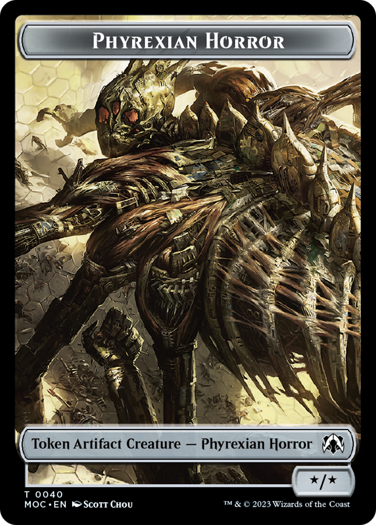Phyrexian Golem // Phyrexian Horror Double-Sided Token [March of the Machine Commander Tokens] | Card Citadel