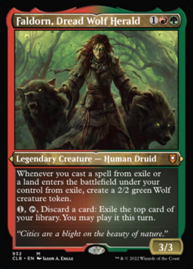 Faldorn, Dread Wolf Herald (Display Commander) (Foil Etched) [Commander Legends: Battle for Baldur's Gate] | Card Citadel